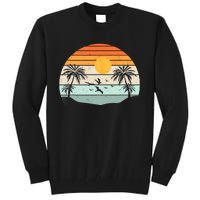 Palm Trees Summer Vacation Beach Sunshine Summer Retro Gifts Tall Sweatshirt