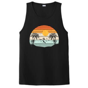 Palm Trees Summer Vacation Beach Sunshine Summer Retro Gifts PosiCharge Competitor Tank