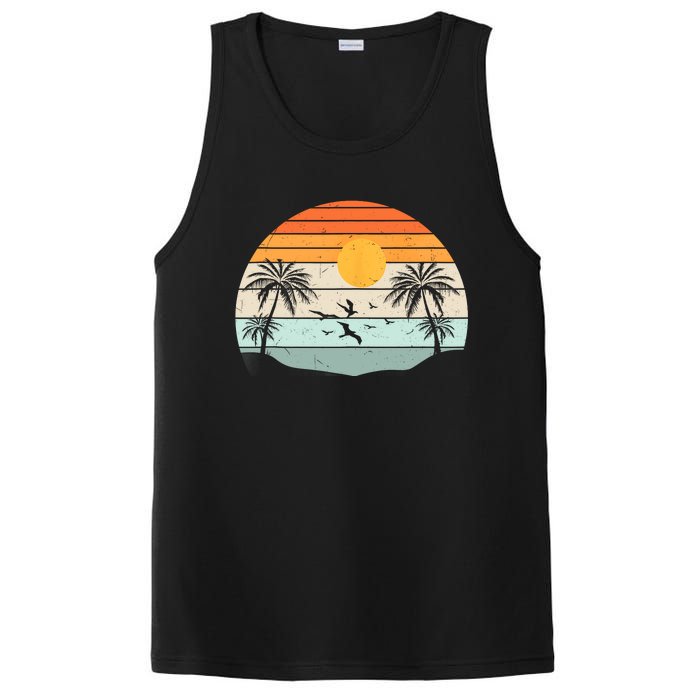 Palm Trees Summer Vacation Beach Sunshine Summer Retro Gifts PosiCharge Competitor Tank