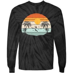 Palm Trees Summer Vacation Beach Sunshine Summer Retro Gifts Tie-Dye Long Sleeve Shirt