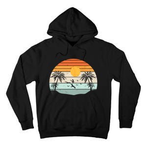 Palm Trees Summer Vacation Beach Sunshine Summer Retro Gifts Tall Hoodie