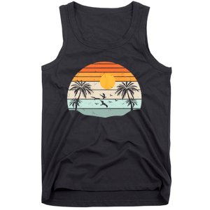 Palm Trees Summer Vacation Beach Sunshine Summer Retro Gifts Tank Top