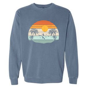 Palm Trees Summer Vacation Beach Sunshine Summer Retro Gifts Garment-Dyed Sweatshirt