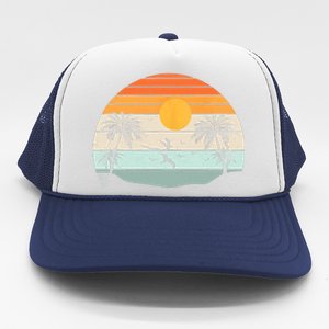 Palm Trees Summer Vacation Beach Sunshine Summer Retro Gifts Trucker Hat