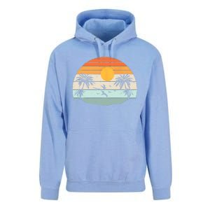 Palm Trees Summer Vacation Beach Sunshine Summer Retro Gifts Unisex Surf Hoodie