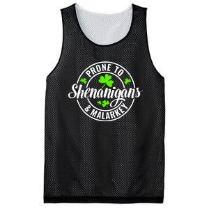 Prone To Shenanigans And Malarkey St Patricks Day Mesh Reversible Basketball Jersey Tank