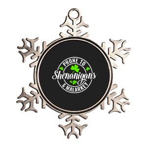 Prone To Shenanigans And Malarkey St Patricks Day Metallic Star Ornament