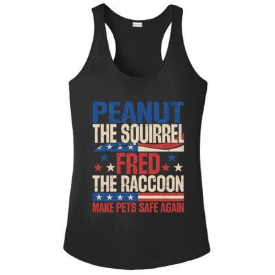 Peanut The Squirrel Fred The Raccoon Make Pets Safe Again Ladies PosiCharge Competitor Racerback Tank