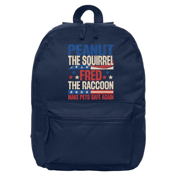 Peanut The Squirrel Fred The Raccoon Make Pets Safe Again 16 in Basic Backpack