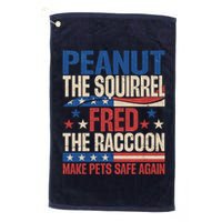 Peanut The Squirrel Fred The Raccoon Make Pets Safe Again Golf Towel