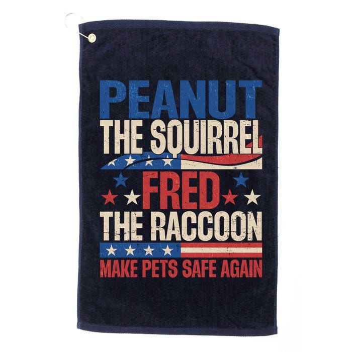Peanut The Squirrel Fred The Raccoon Make Pets Safe Again Golf Towel