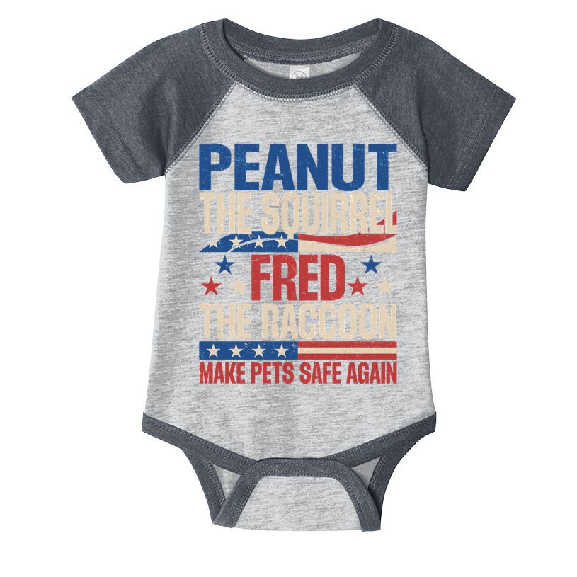 Peanut The Squirrel Fred The Raccoon Make Pets Safe Again Infant Baby Jersey Bodysuit
