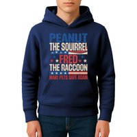 Peanut The Squirrel Fred The Raccoon Make Pets Safe Again Kids Hoodie