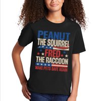 Peanut The Squirrel Fred The Raccoon Make Pets Safe Again Kids T-Shirt