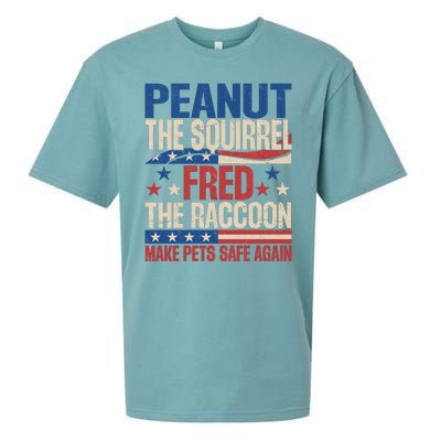 Peanut The Squirrel Fred The Raccoon Make Pets Safe Again Sueded Cloud Jersey T-Shirt