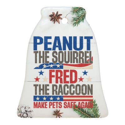 Peanut The Squirrel Fred The Raccoon Make Pets Safe Again Ceramic Bell Ornament