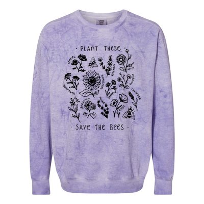 Plant These Save The Bees Sunflower Fennel Asre Lavender Farm Colorblast Crewneck Sweatshirt