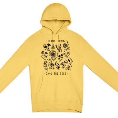 Plant These Save The Bees Sunflower Fennel Asre Lavender Farm Premium Pullover Hoodie