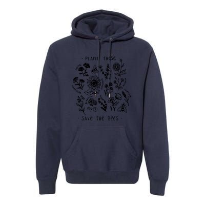 Plant These Save The Bees Sunflower Fennel Asre Lavender Farm Premium Hoodie