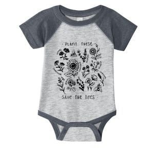 Plant These Save The Bees Sunflower Fennel Asre Lavender Farm Infant Baby Jersey Bodysuit