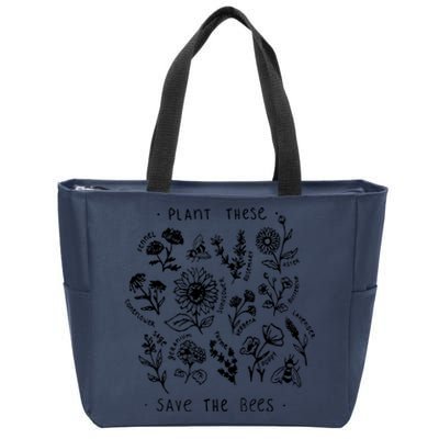 Plant These Save The Bees Sunflower Fennel Asre Lavender Farm Zip Tote Bag