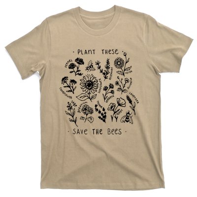 Plant These Save The Bees Sunflower Fennel Asre Lavender Farm T-Shirt