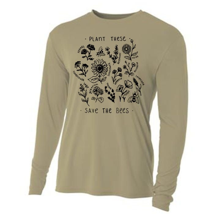 Plant These Save The Bees Sunflower Fennel Asre Lavender Farm Cooling Performance Long Sleeve Crew