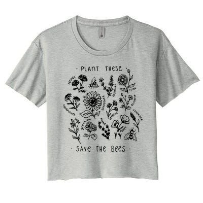 Plant These Save The Bees Sunflower Fennel Asre Lavender Farm Women's Crop Top Tee