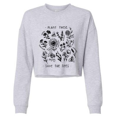 Plant These Save The Bees Sunflower Fennel Asre Lavender Farm Cropped Pullover Crew