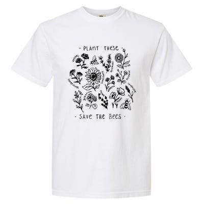 Plant These Save The Bees Sunflower Fennel Asre Lavender Farm Garment-Dyed Heavyweight T-Shirt