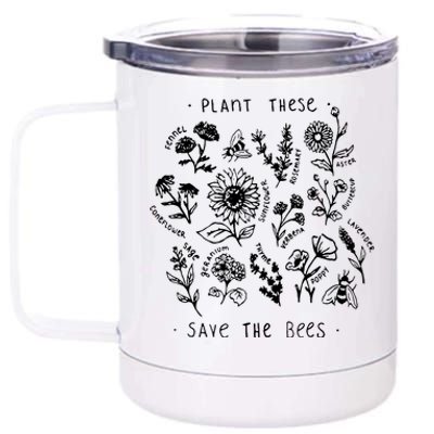 Plant These Save The Bees Sunflower Fennel Asre Lavender Farm 12 oz Stainless Steel Tumbler Cup