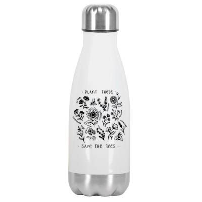 Plant These Save The Bees Sunflower Fennel Asre Lavender Farm Stainless Steel Insulated Water Bottle