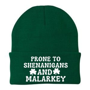 Prone To Shenanigans And Malarkey St Patricks Day Knit Cap Winter Beanie