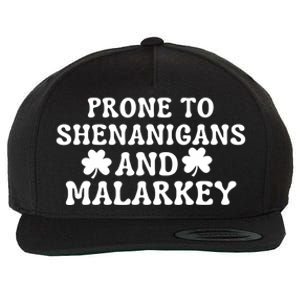 Prone To Shenanigans And Malarkey St Patricks Day Wool Snapback Cap