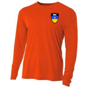 Pray Tactical Support Ukrainian Flag Shield I Stand With Ukraine Military Cooling Performance Long Sleeve Crew