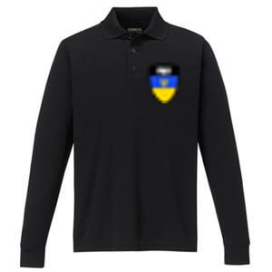 Pray Tactical Support Ukrainian Flag Shield I Stand With Ukraine Military Performance Long Sleeve Polo