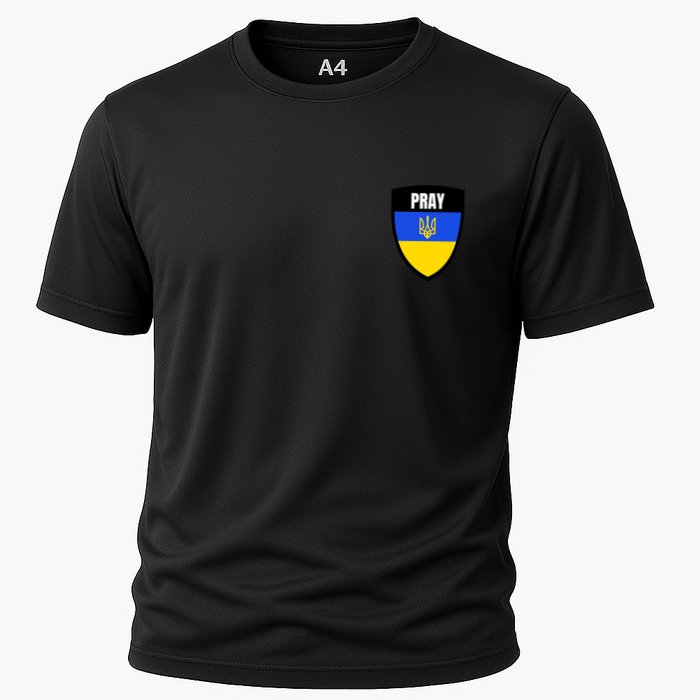 Pray Tactical Support Ukrainian Flag Shield I Stand With Ukraine Military Cooling Performance Crew T-Shirt