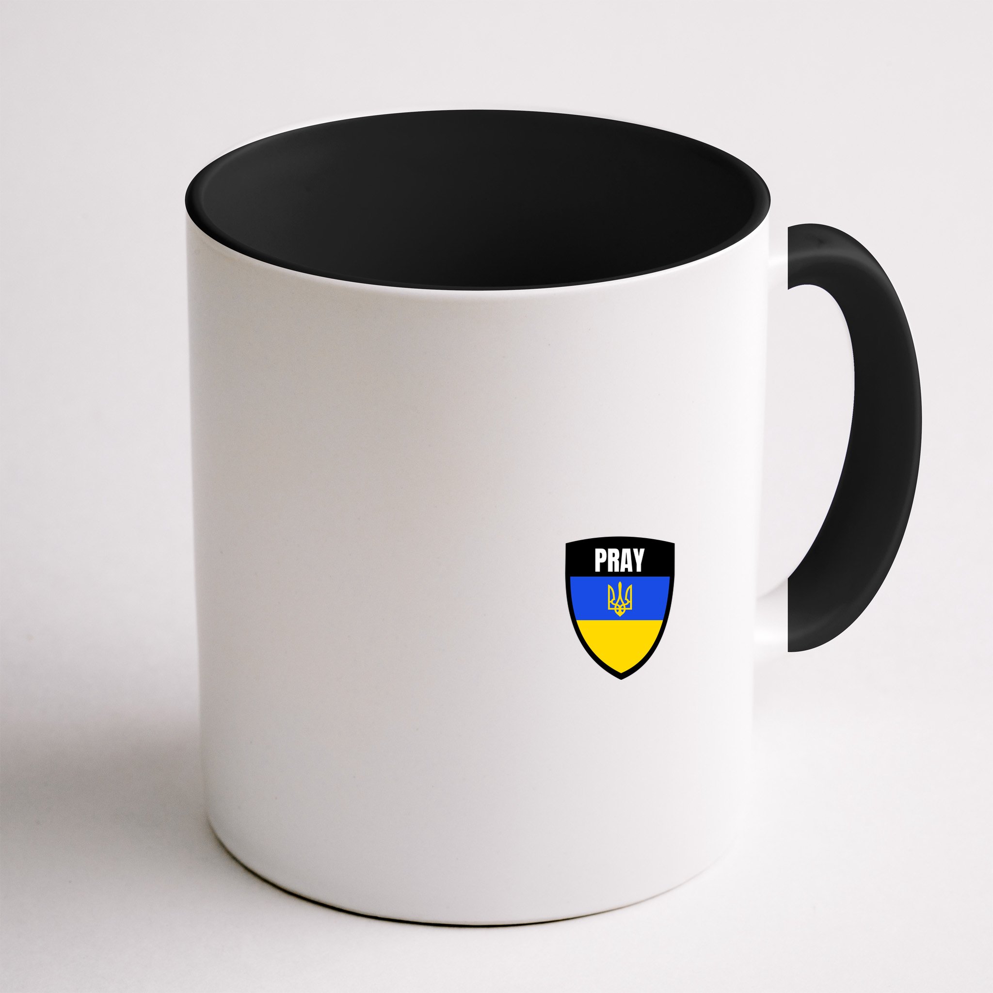 Pray Tactical Support Ukrainian Flag Shield I Stand With Ukraine Military Mug