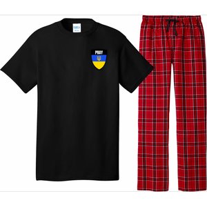 Pray Tactical Support Ukrainian Flag Shield I Stand With Ukraine Military Pajama Set