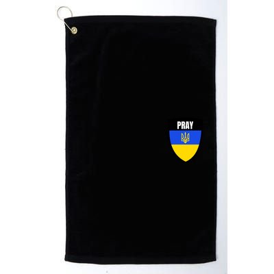Pray Tactical Support Ukrainian Flag Shield I Stand With Ukraine Military Golf Towel