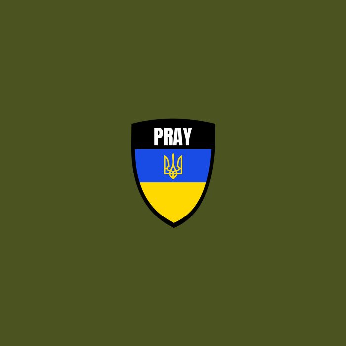 Pray Tactical Support Ukrainian Flag Shield I Stand With Ukraine Military T-Shirt