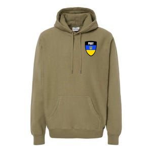 Pray Tactical Support Ukrainian Flag Shield I Stand With Ukraine Military Premium Hoodie