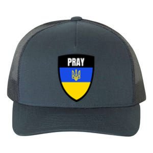 Pray Tactical Support Ukrainian Flag Shield I Stand With Ukraine Military Yupoong Adult 5-Panel Trucker Hat