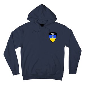 Pray Tactical Support Ukrainian Flag Shield I Stand With Ukraine Military Hoodie