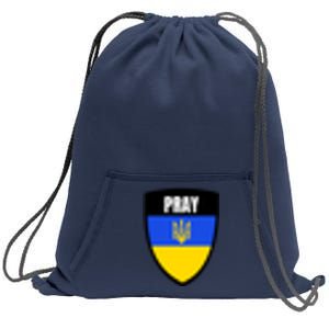 Pray Tactical Support Ukrainian Flag Shield I Stand With Ukraine Military Sweatshirt Cinch Pack Bag