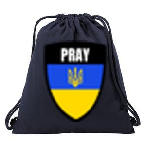 Pray Tactical Support Ukrainian Flag Shield I Stand With Ukraine Military Drawstring Bag