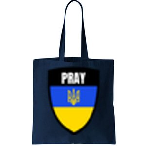 Pray Tactical Support Ukrainian Flag Shield I Stand With Ukraine Military Tote Bag