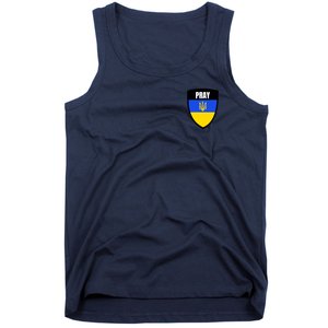 Pray Tactical Support Ukrainian Flag Shield I Stand With Ukraine Military Tank Top