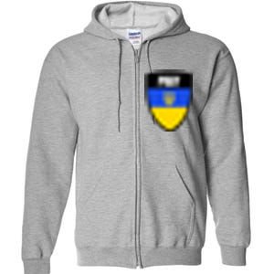 Pray Tactical Support Ukrainian Flag Shield I Stand With Ukraine Military Full Zip Hoodie