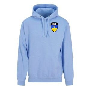 Pray Tactical Support Ukrainian Flag Shield I Stand With Ukraine Military Unisex Surf Hoodie